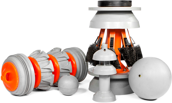 photo of various pig styles offered by Pipeline Equipment