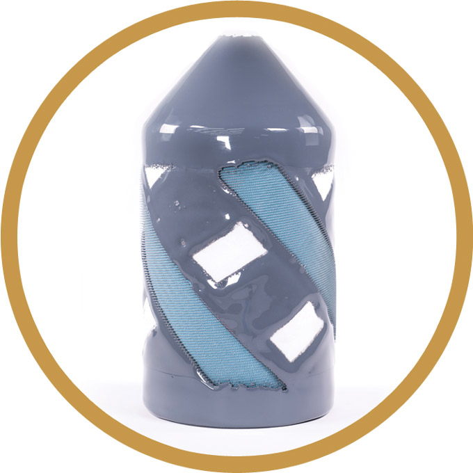 Gray Spiral Bristle Foam Pig